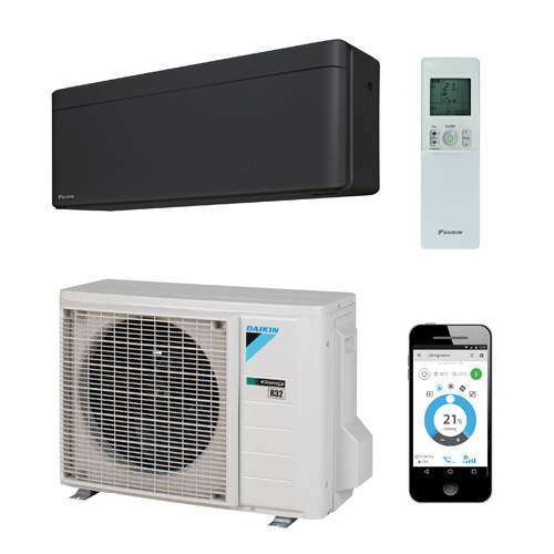 Daikin Stylish binnen + buitenunit 5,0 kW zwart R32 (inclusief IR afstandsbediening en WLAN)